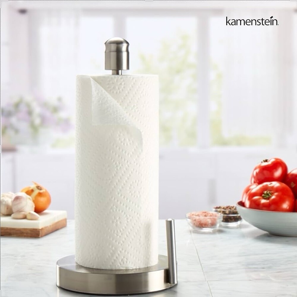 Kamenstein Perfect Tear Freestanding Paper Towel Holder Silver Weighted